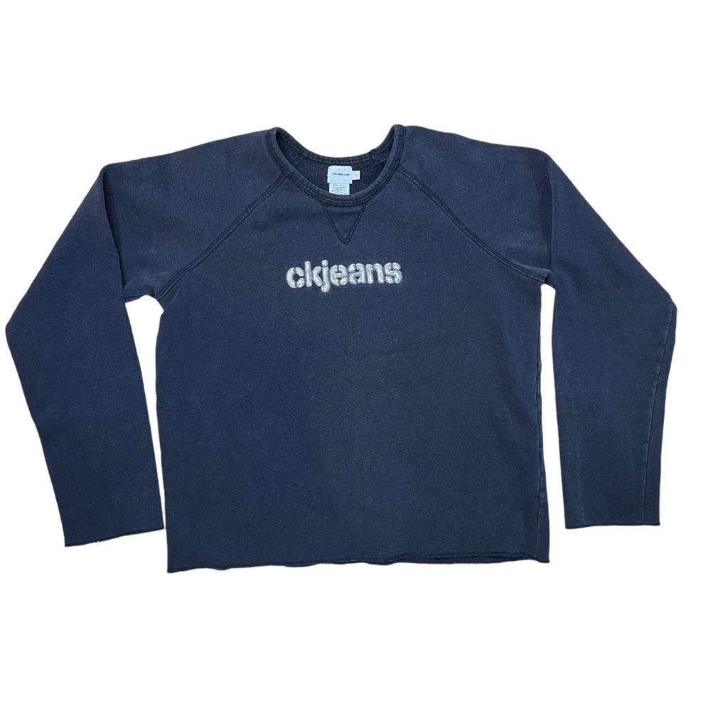 Vintage 90s Calvin Klein‎ Women’s Black Bubble Letters Sweatshirt